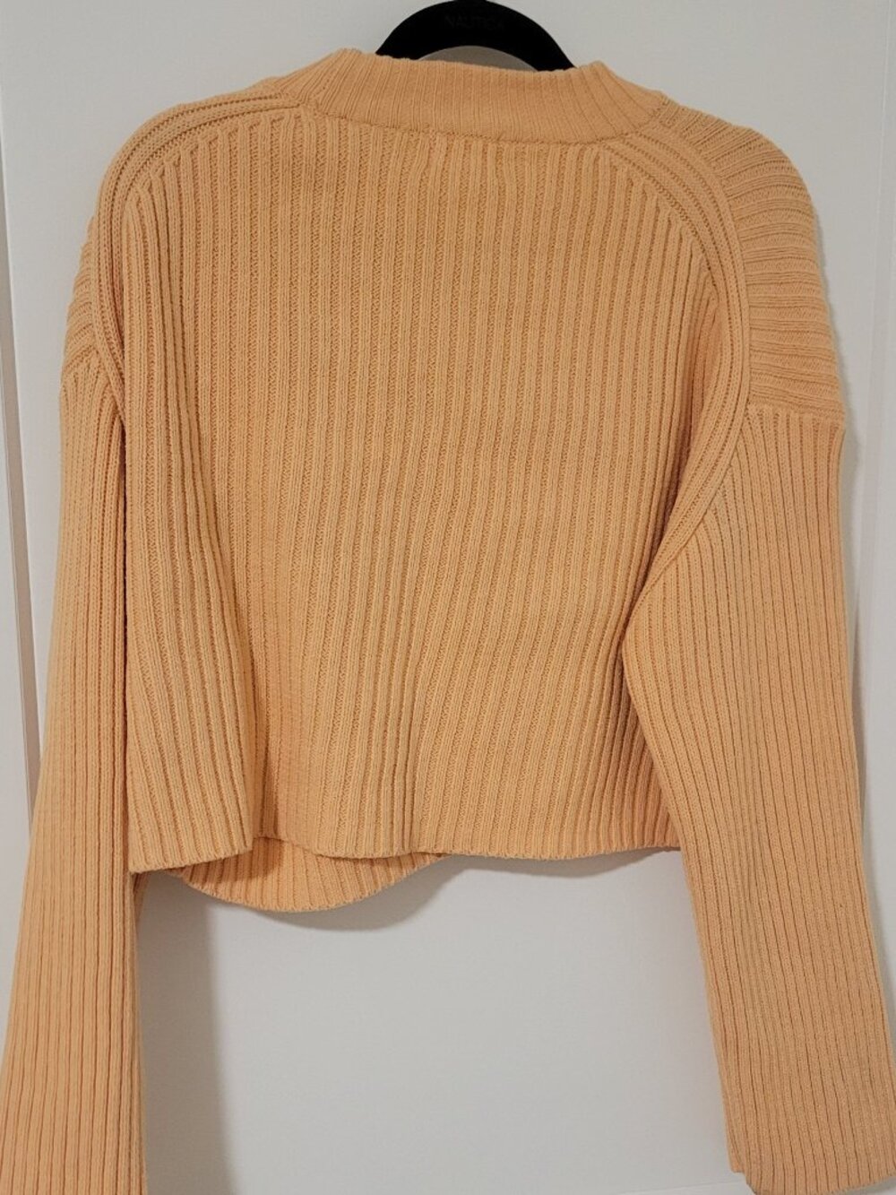 H&M Cropped Ribbed Sweater - Apricot Orange - Cotton Blend - Size M - Picture 3 of 5